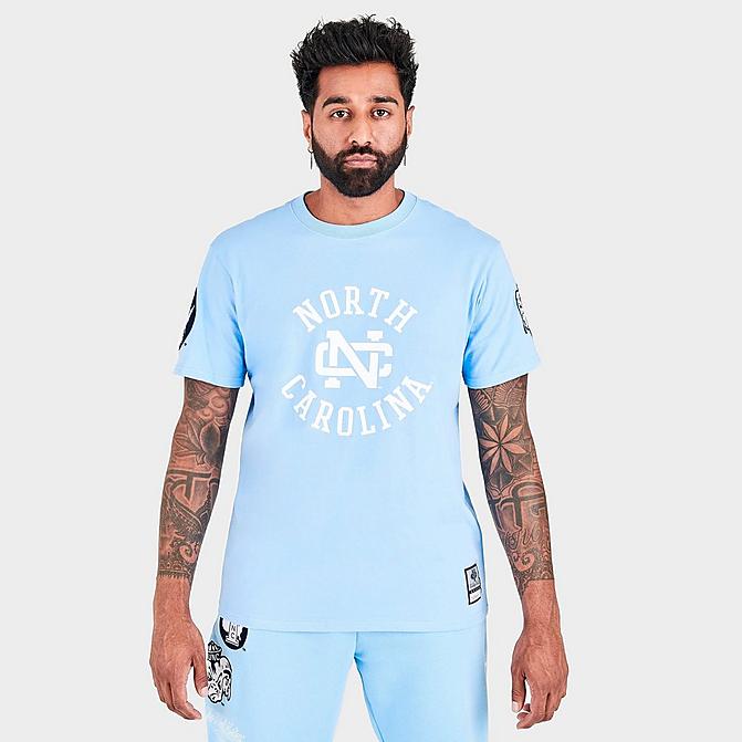 Front view of Men's Mitchell & Ness North Carolina Tar Heels College Champs T-Shirt in Carolina Blue Click to zoom