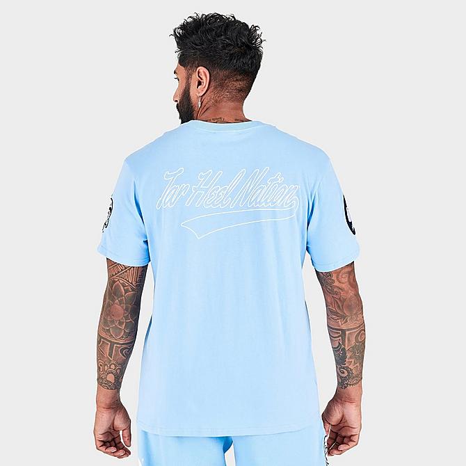 Back Left view of Men's Mitchell & Ness North Carolina Tar Heels College Champs T-Shirt in Carolina Blue Click to zoom
