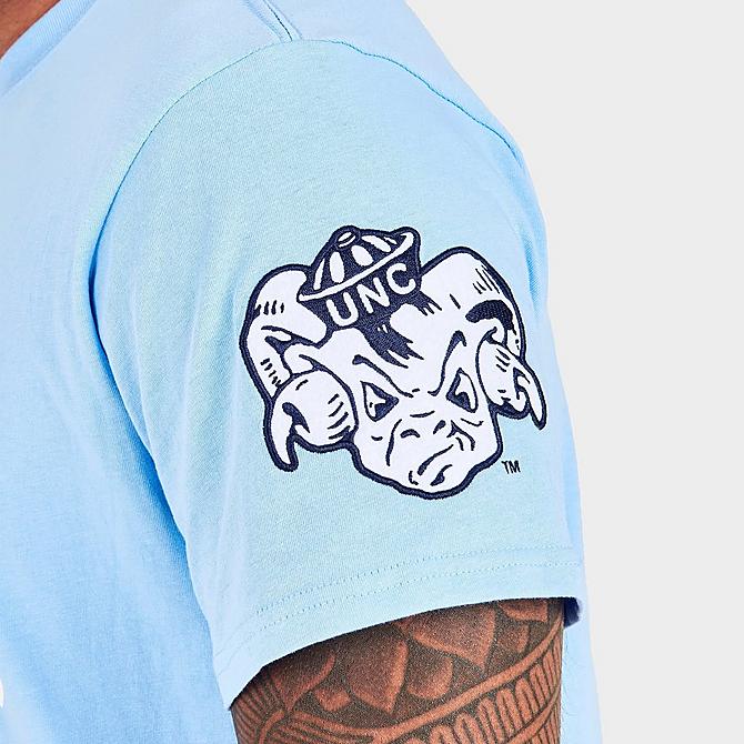 Back Right view of Men's Mitchell & Ness North Carolina Tar Heels College Champs T-Shirt in Carolina Blue Click to zoom