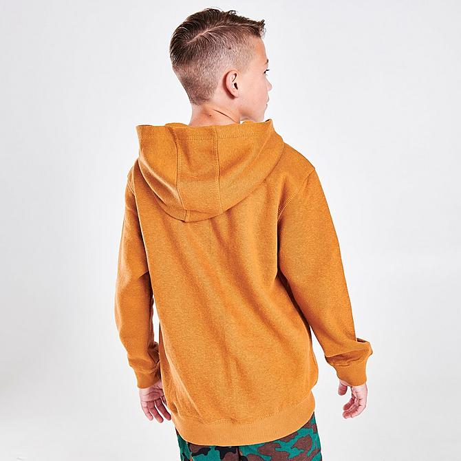 Back Right view of Boys' Timberland Smith Pullover Hoodie in Wheat/Black Click to zoom