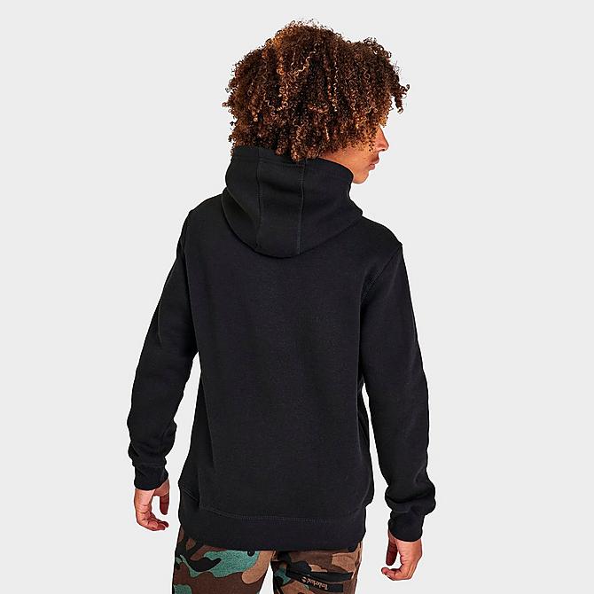 Back Right view of Boys' Timberland Smith Pullover Hoodie in Black Click to zoom