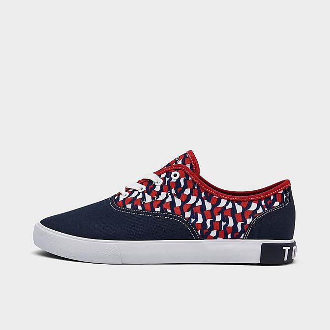 Right view of Men's Tommy Hilfiger Casual Shoes in Navy/Red/White Click to zoom