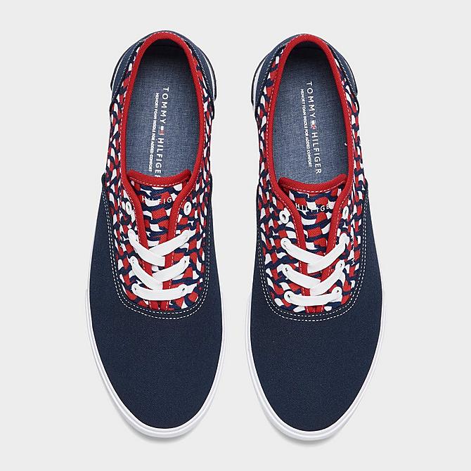 Back view of Men's Tommy Hilfiger Casual Shoes in Navy/Red/White Click to zoom