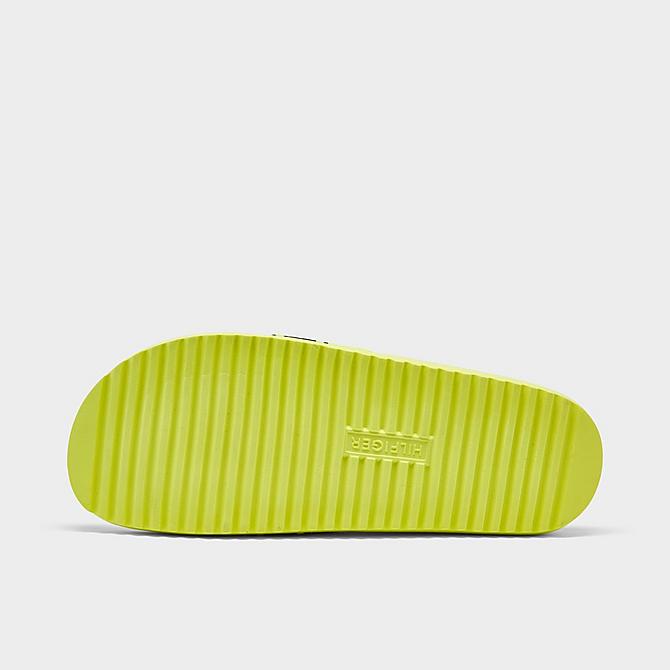 Bottom view of Tommy Hilfiger Respo Slide Sandals in Neon Yellow Click to zoom