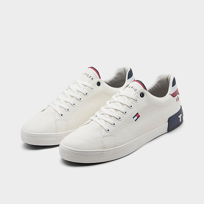 Three Quarter view of Men's Tommy Hilfiger Rezz Casual Shoes in White Click to zoom