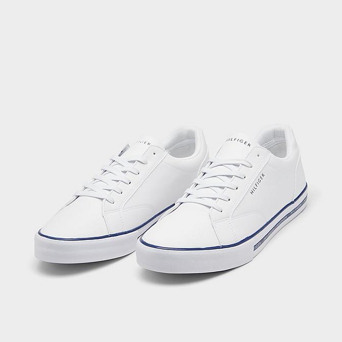 Three Quarter view of Men's Tommy Hilfiger Rinnly Casual Shoes in White/Navy Click to zoom