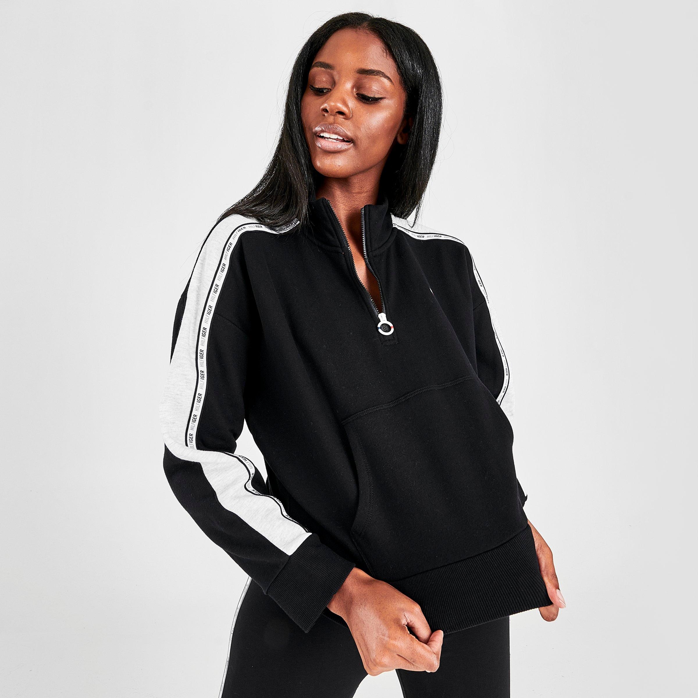 tommy hilfiger zip tape contrast hoodie