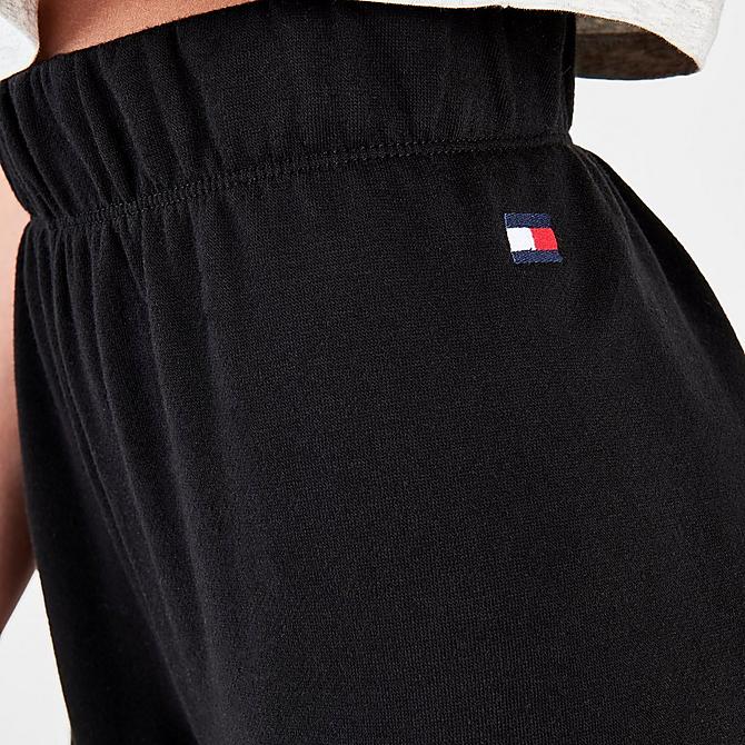 On Model 5 view of Women's Tommy Hilfiger Sport Block Shorts in Black/White Click to zoom