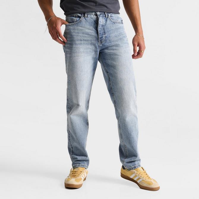 [angle] view of Men's Unlike Humans Cason Relaxed Denim Jeans in Light Blue Click to zoom