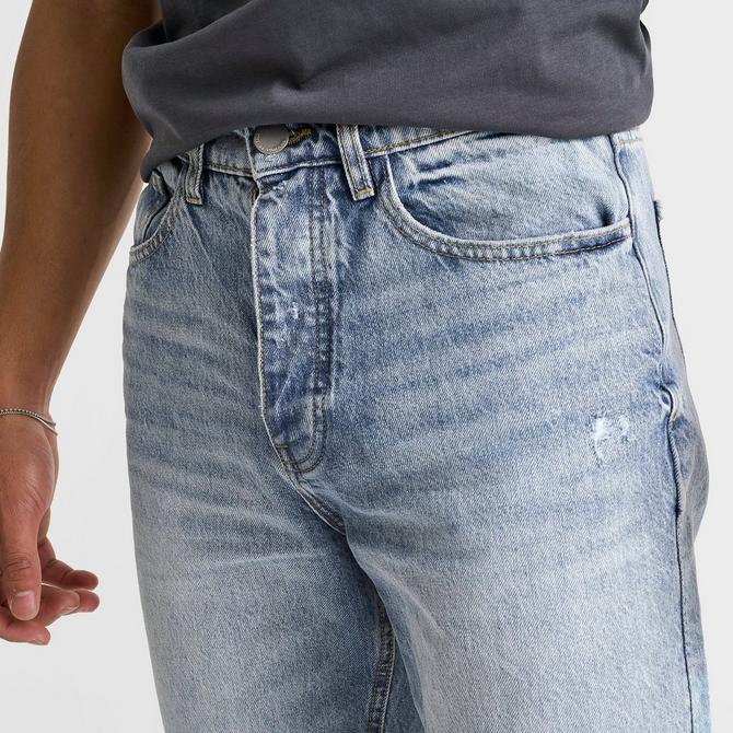 [angle] view of Men's Unlike Humans Cason Relaxed Denim Jeans in Light Blue Click to zoom
