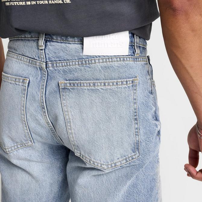 [angle] view of Men's Unlike Humans Cason Relaxed Denim Jeans in Light Blue Click to zoom