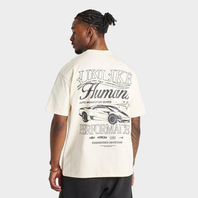 [angle] view of Men's Unlike Humans Grand T-Shirt in Off White Click to zoom