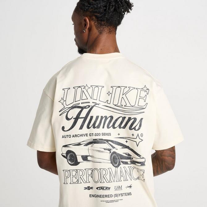 [angle] view of Men's Unlike Humans Grand T-Shirt in Off White Click to zoom