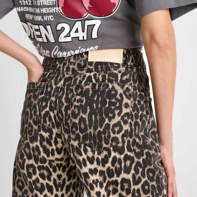 Women's Unlike Humans Leopard Denim Jeans| Finish Line