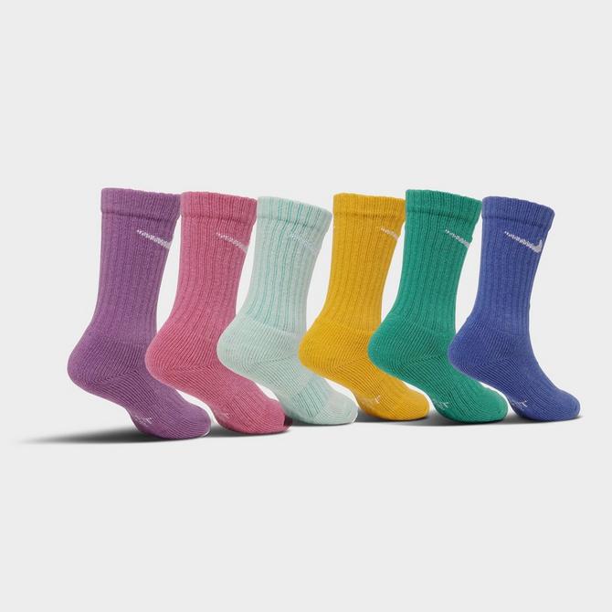 Nike Kids' 6 Pack Youth X-Small Cushioned Crew Socks