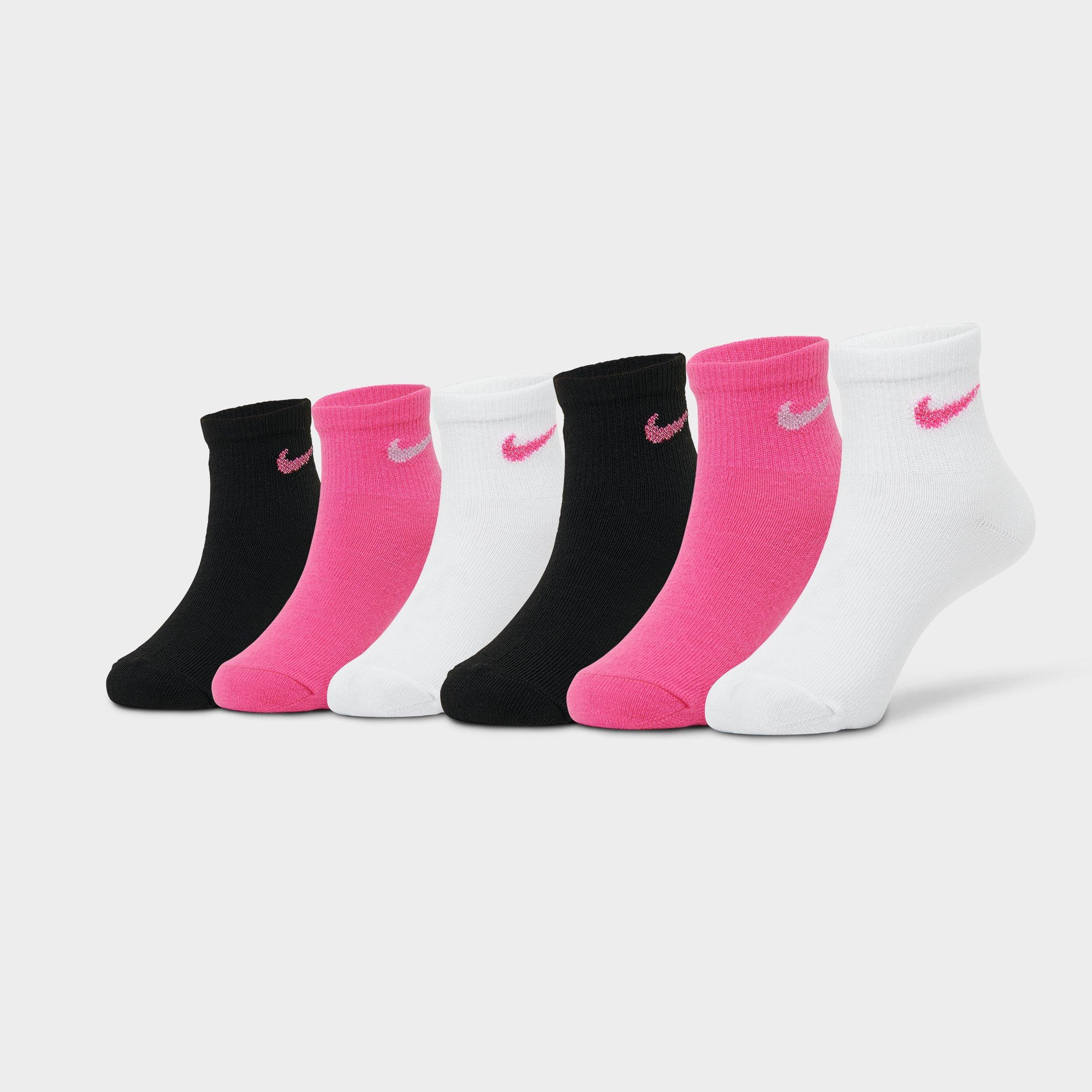 Girls' Toddler Nike Metallic Swoosh Quarter Socks (6-Pack