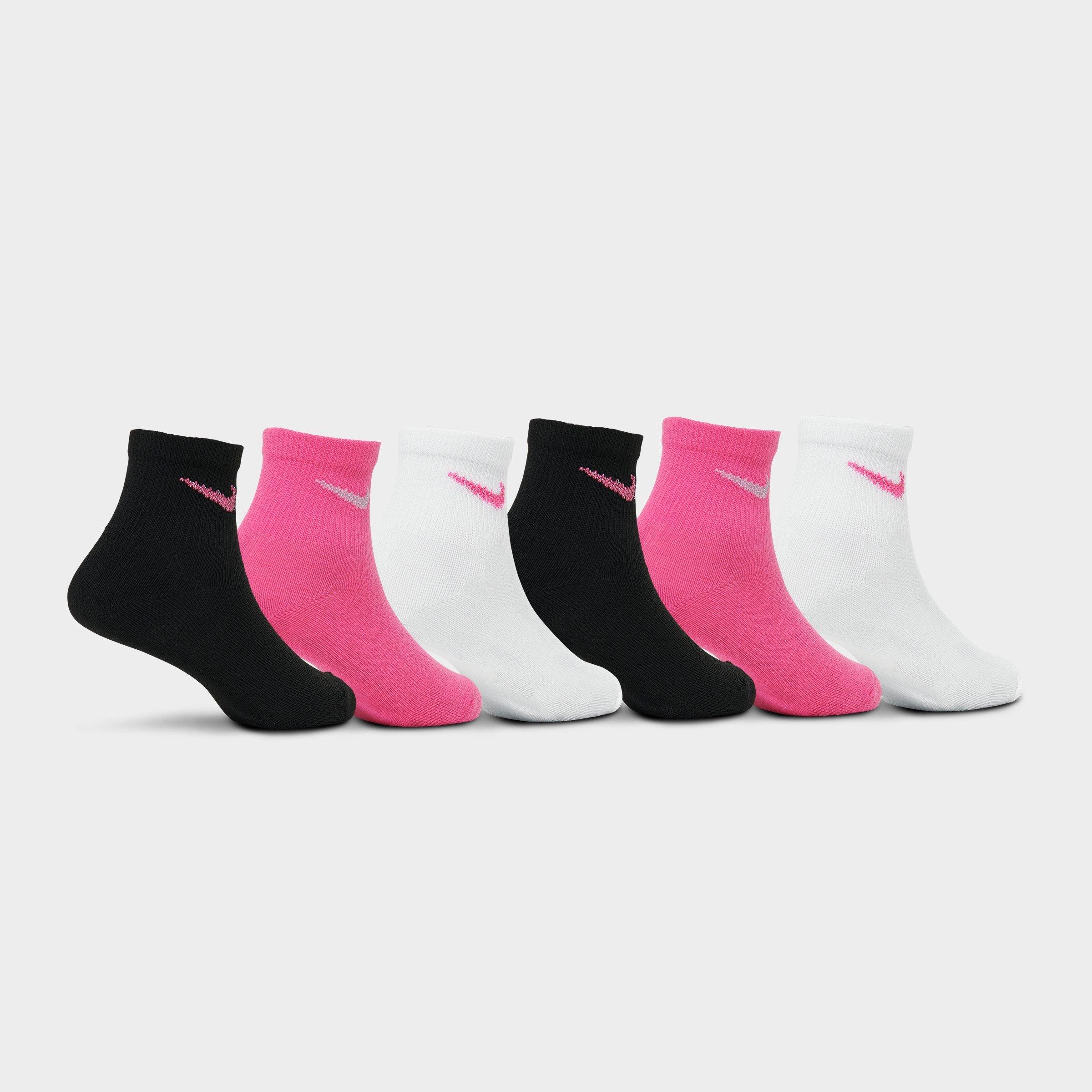 Girls' Toddler Nike Metallic Swoosh Quarter Socks (6-Pack)