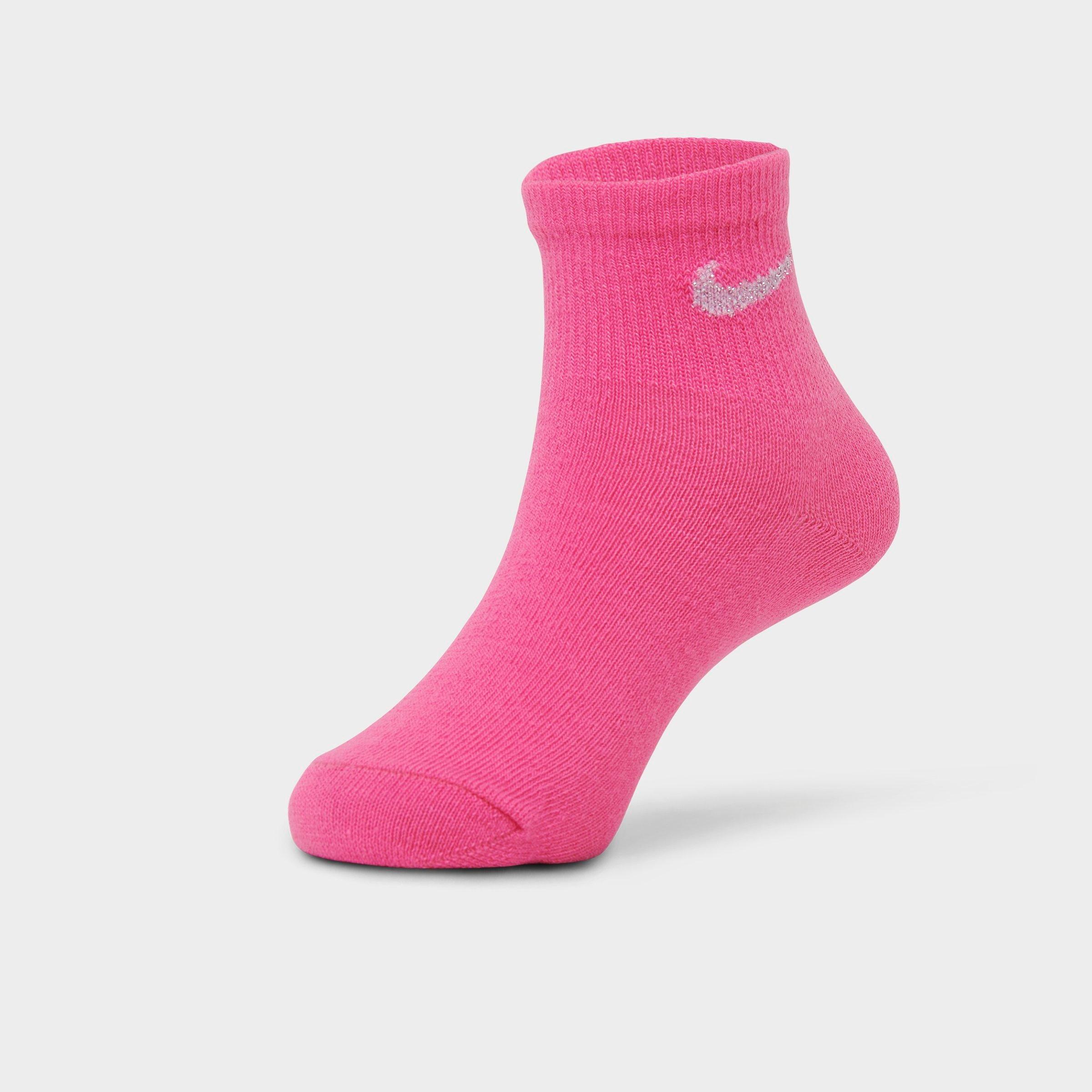Girls' Toddler Nike Metallic Swoosh Quarter Socks (6-Pack)