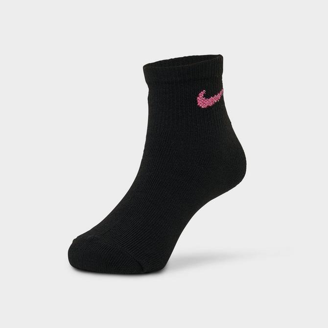 Girls Toddler Nike Metallic Swoosh Quarter Socks 6 Pack Finish Line