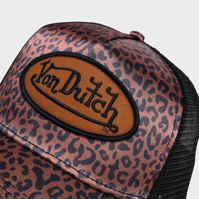 Bottom view of Von Dutch Satin Trucker Hat in Black/Brown Click to zoom