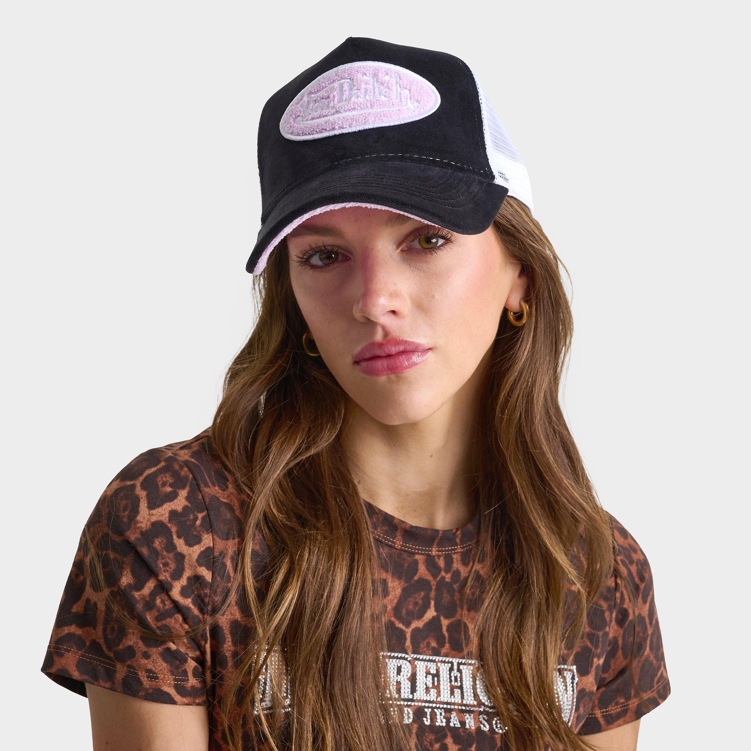 NEW Von Dutch BUCKL Pink Chenille Logo Trucker Hat Mesh Snapback Baseball Cap Black Chenille Trucker Hat | Von Dutch main image 3