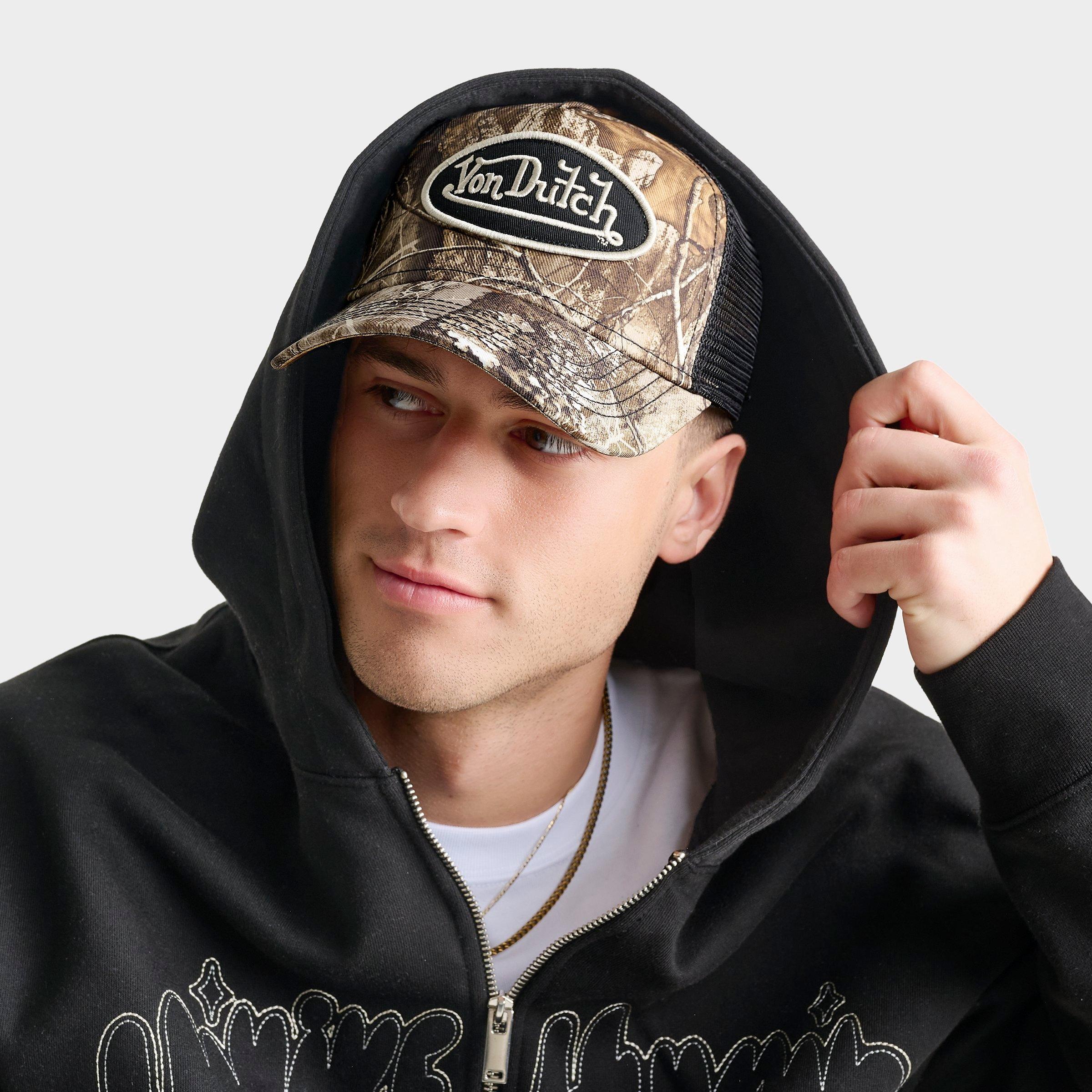 Von Dutch Trucker Hat Von Dutch Velvet Trucker Mens Hat Brown Black VDHH0004-204  main image 4