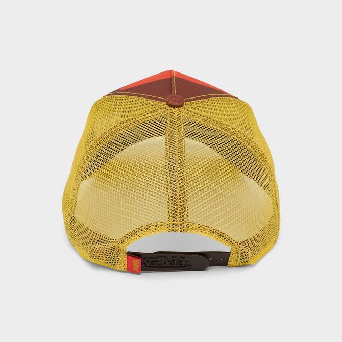 Back view of Von Dutch Camo Trucker Hat in Orange/Yellow Click to zoom