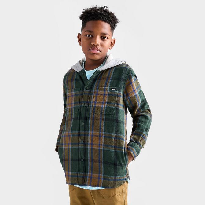 Kids Vans Lopes Hooded Flannel Shirt Finish Line