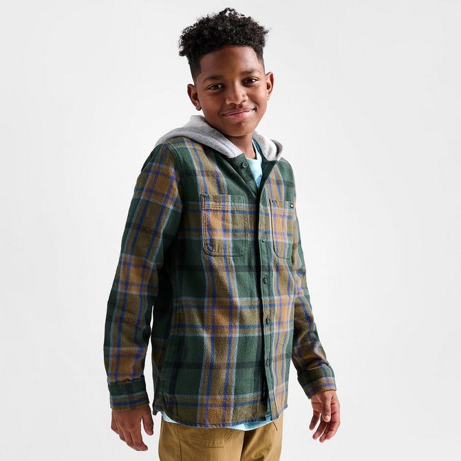 Kids Vans Lopes Hooded Flannel Shirt Finish Line