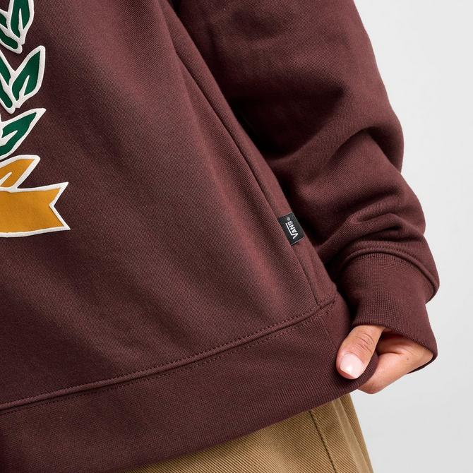 [angle] view of Women's Vans First Team Oversized Crewneck Sweatshirt in Bitter Chocolate Click to zoom