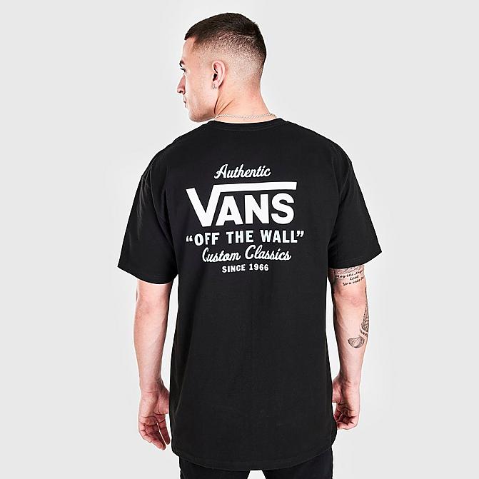 Front view of Men's Vans Holder Classic Short-Sleeve T-Shirt in Black Click to zoom