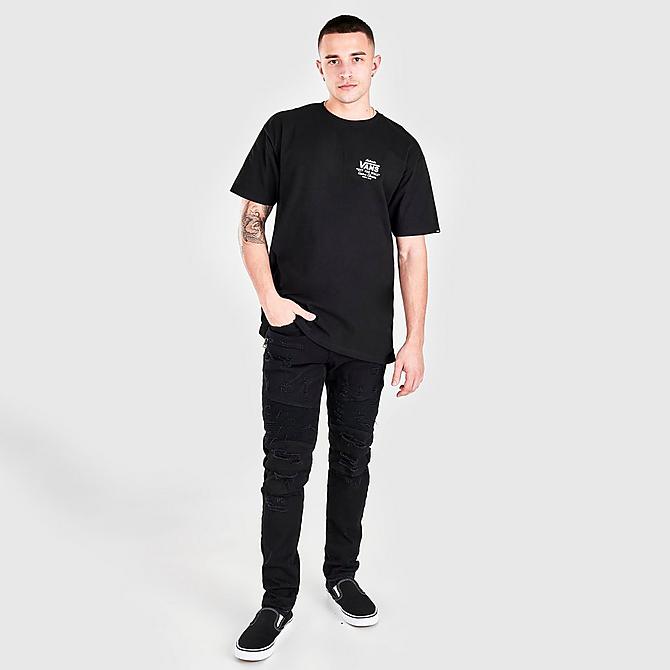 Front Three Quarter view of Men's Vans Holder Classic Short-Sleeve T-Shirt in Black Click to zoom