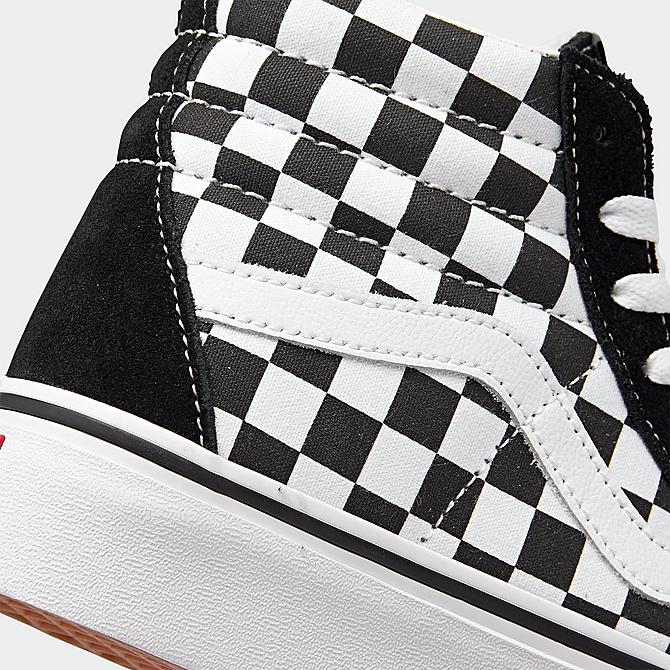 Front view of Women's Vans Sk8-Hi Platform 2.0 Casual Shoes in Black/Black-White Checkerboard Click to zoom