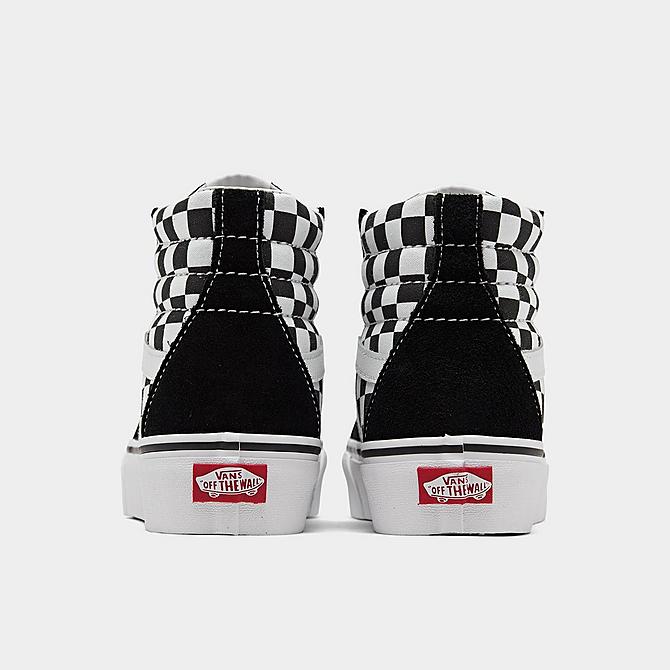 Left view of Women's Vans Sk8-Hi Platform 2.0 Casual Shoes in Black/Black-White Checkerboard Click to zoom