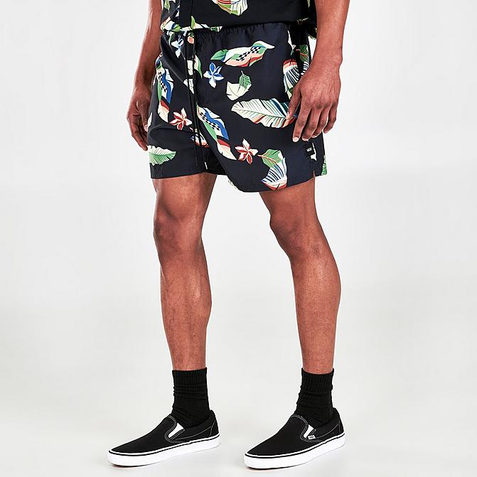 Front view of Men's Vans Mixed 16" Volley Shorts in Black Click to zoom