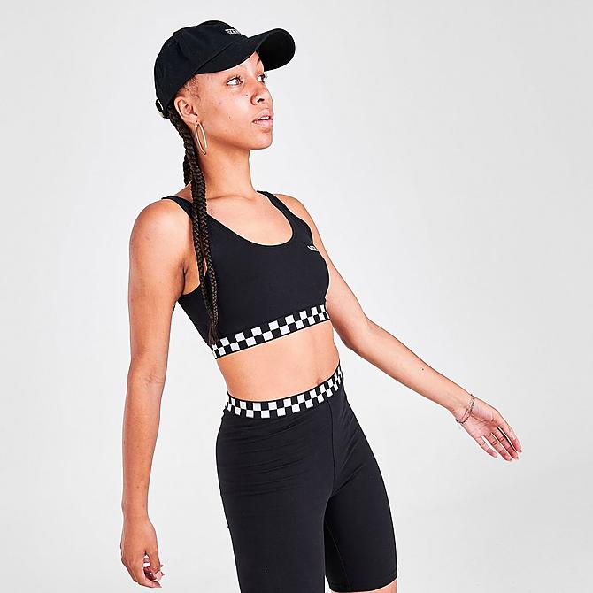 Back Right view of Women's Vans Checked Out Bralette in Black Click to zoom