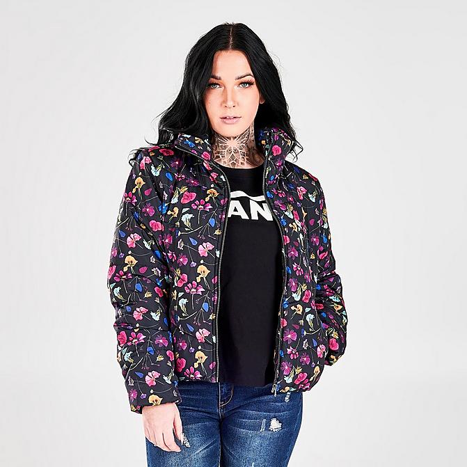 Front view of Women's Vans Foundry V Printed Puffer MTE-1 Jacket in Pressed Floral Click to zoom