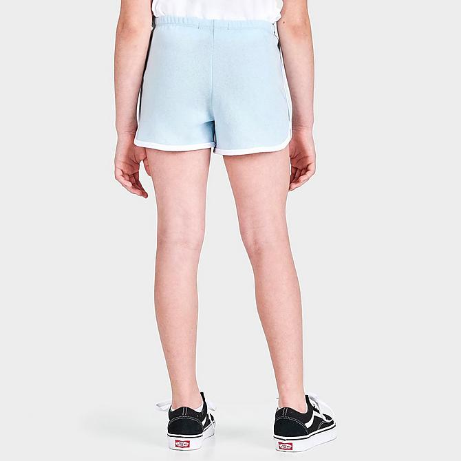 Back Right view of Girls' Vans SAS Shorts in Delicate Blue/White Click to zoom