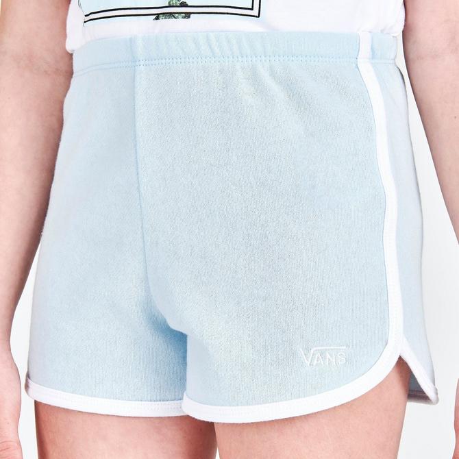 On Model 5 view of Girls' Vans SAS Shorts in Delicate Blue/White Click to zoom