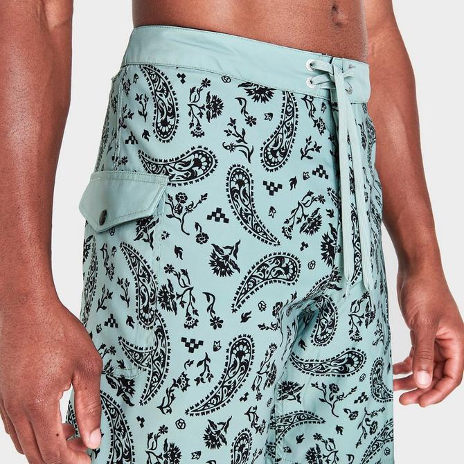On Model 5 view of Men's Vans Mixed 18" Board Shorts in Bandana/Paisley Click to zoom