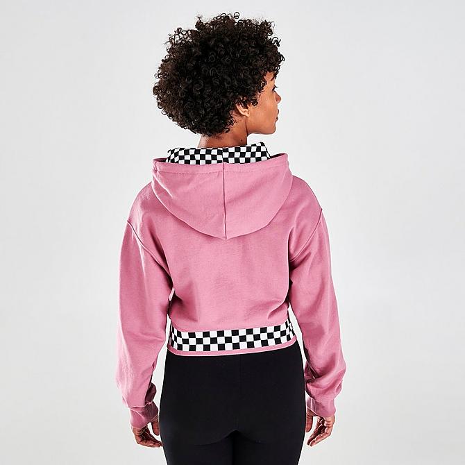Back Right view of Women's Vans Boom Boom 66 Cropped Pullover Hoodie in Mesa Rose Click to zoom