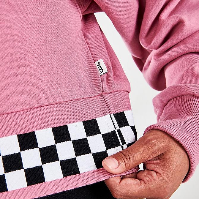 On Model 6 view of Women's Vans Boom Boom 66 Cropped Pullover Hoodie in Mesa Rose Click to zoom