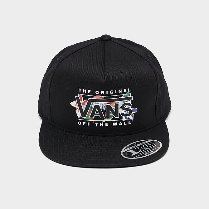 Three Quarter view of Vans Lucid Floral 110 Snapback Hat in Black Click to zoom