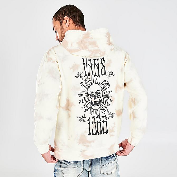 Front view of Men's Vans Scattered Tie Dye Pullover Hoodie in White Click to zoom