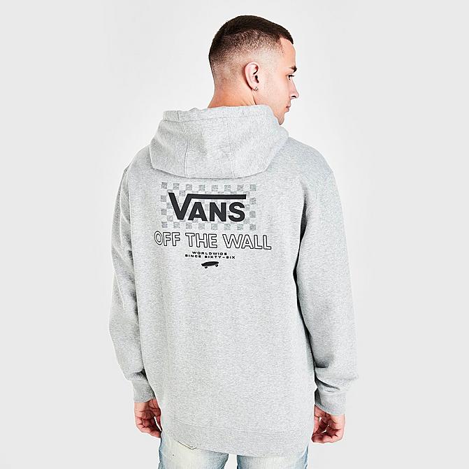 Front view of Men's Vans Commercial DNA Pullover Hoodie in Grey Click to zoom