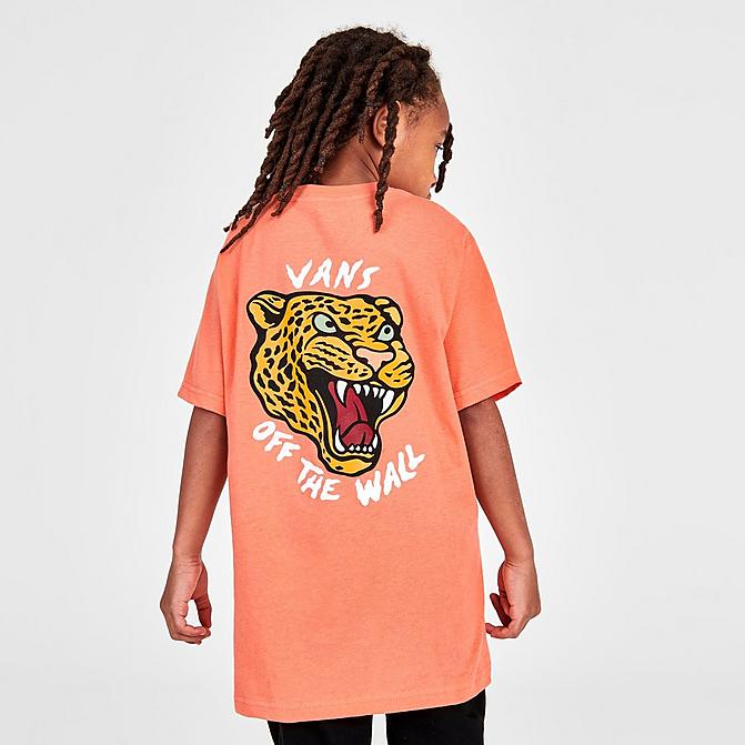 Front view of Boys' Toddler and Little Kids' Vans Fast Cat T-Shirt in Melon Click to zoom