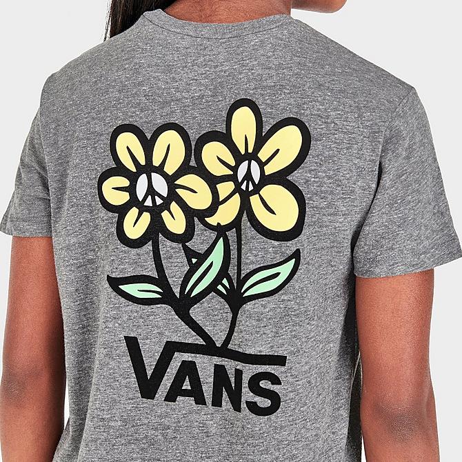 On Model 5 view of Girls' Vans Floral Hit T-Shirt in Grey Heather Click to zoom