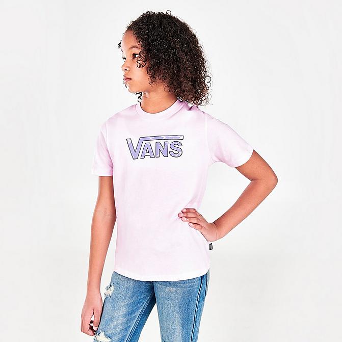 Front view of Girls' Vans Logo T-Shirt in Cradle Pink Click to zoom