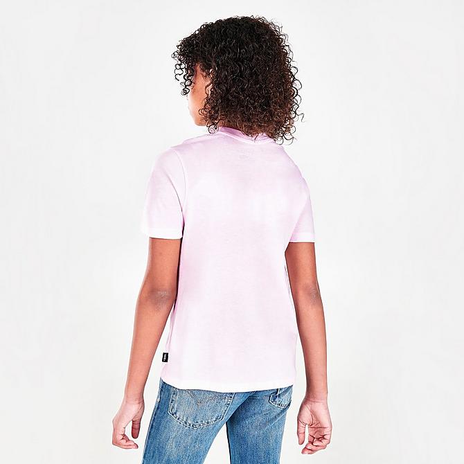 Back Right view of Girls' Vans Logo T-Shirt in Cradle Pink Click to zoom