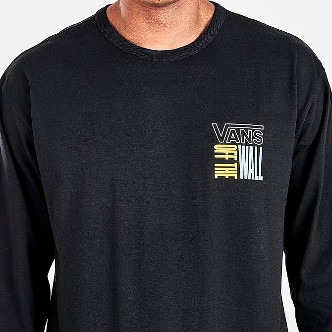 On Model 5 view of Men's Vans Stacked Up Long Sleeve T-Shirt in Black Click to zoom
